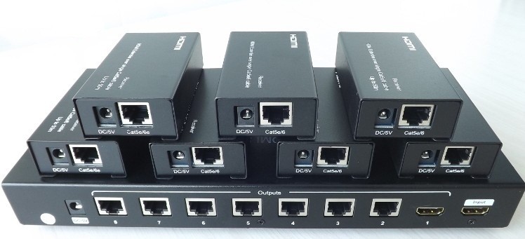 HSE-108: HDMI 8-port Extender Over One Cat6 UTP Cable