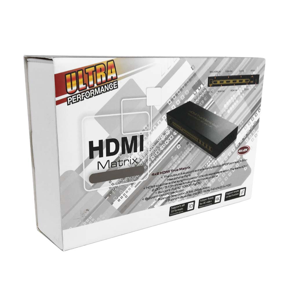 HSS0402-IR: 4x2 HDMI 4K Matrix - 4K*2K@30Hz - HDMI 1.4v - IR control