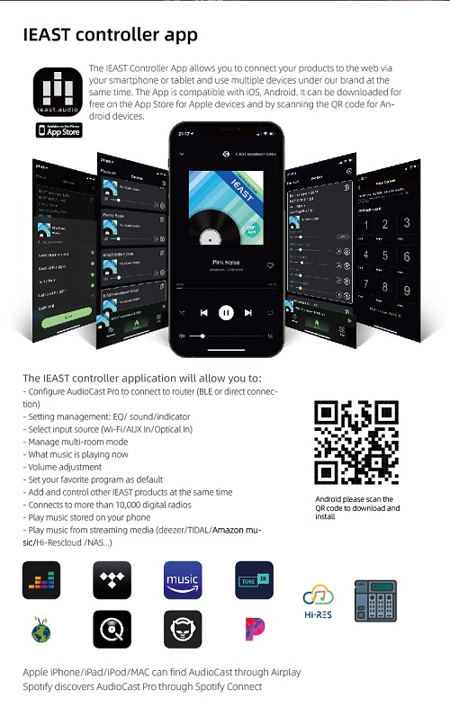 iEast M50: Audiocast Pro Wi-Fi & Bluetooth Multiroom Audio Streamer