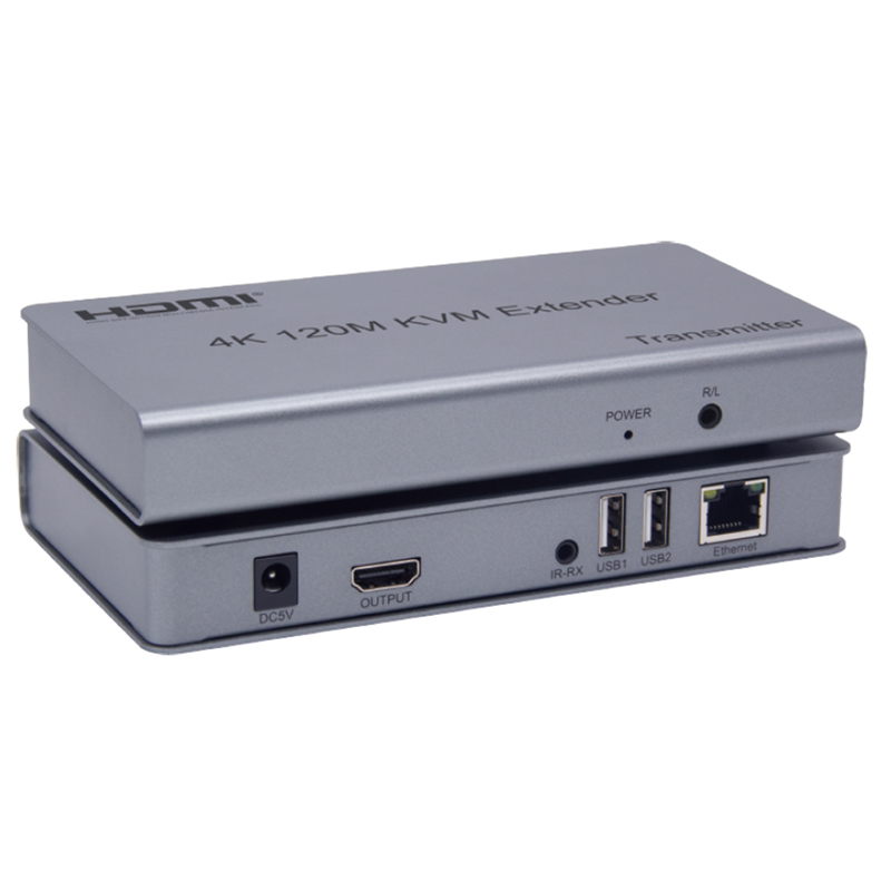 KE1204K-HU: HDMI 4K USB KVM Extender Over Network CAT5 TCP/IP 120M with IR