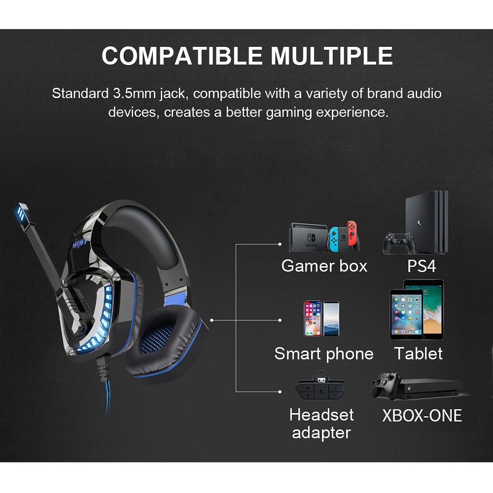 OVLENG GT97: Wired Gaming Headset E-sports with Microphone LED Stereo Surround HiFi Headset - Click Image to Close