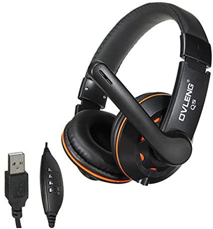 OVLENG Q5: OVLENG Q5 USB Stereo Headphone Headset with Microphone & Volume Control for PC Laptop