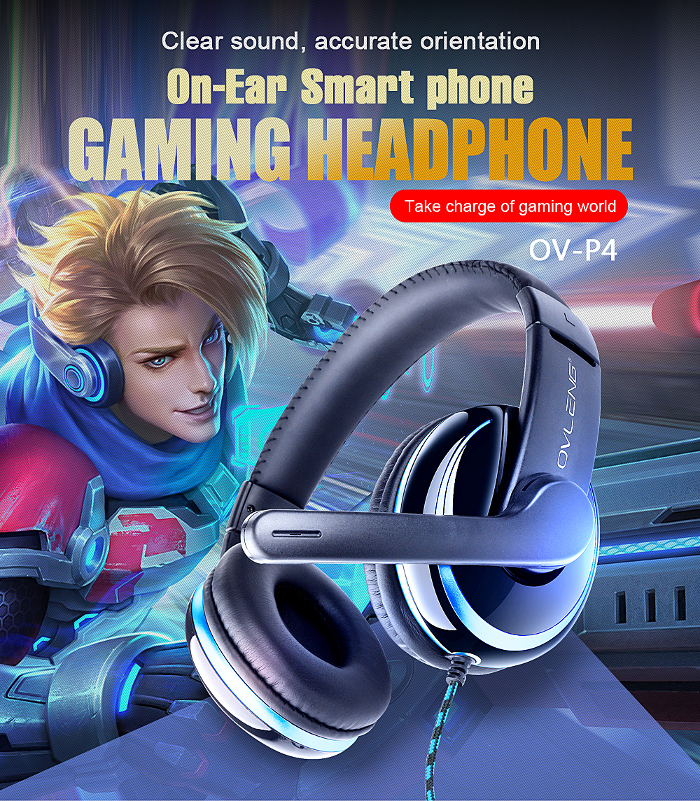 Ovleng P4: E-sports Surround Stereo Gaming Headset with Mic Headphone for Mobile,PC and any other 3.5mm devices