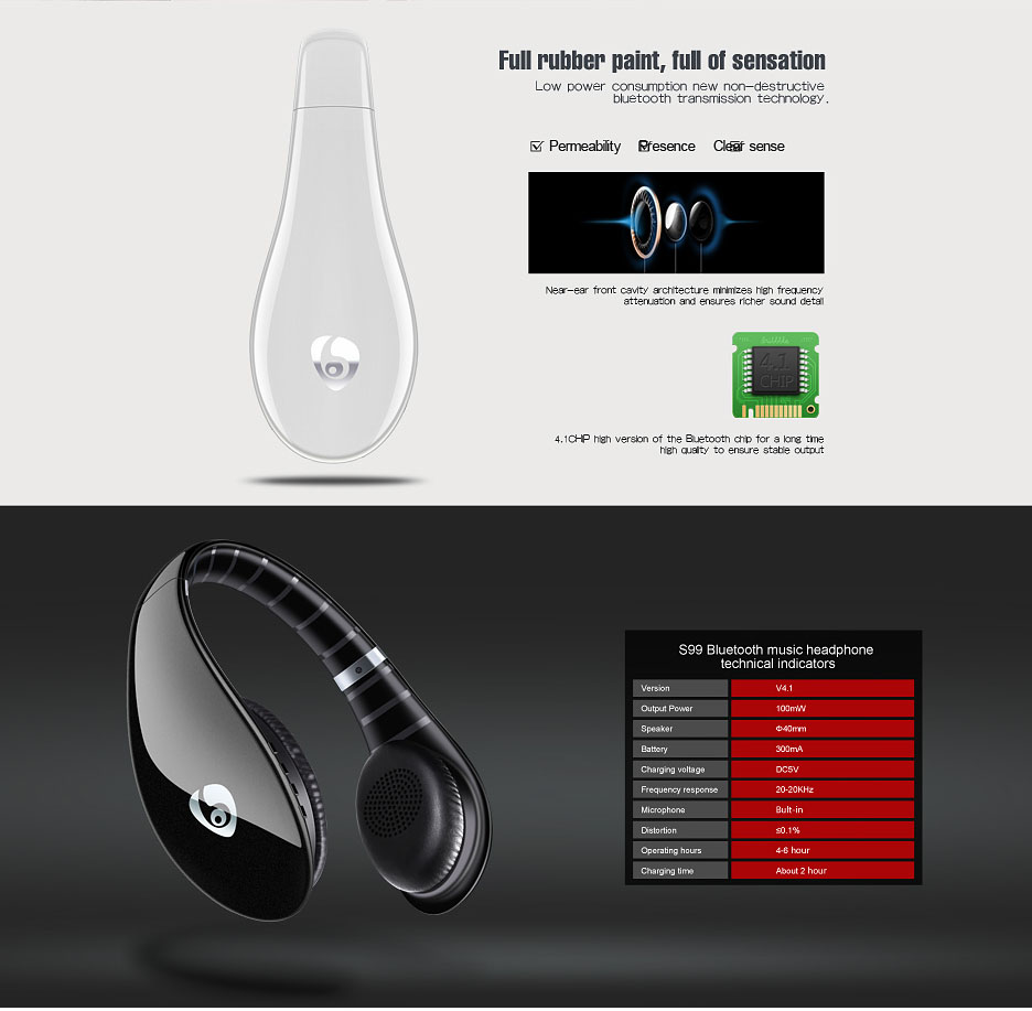 OVLENG S66: Over-Ear Headphones Super Bass Wireless Bluetooth Stereo Headset Headband Noise cancelling with Built-in Microphone