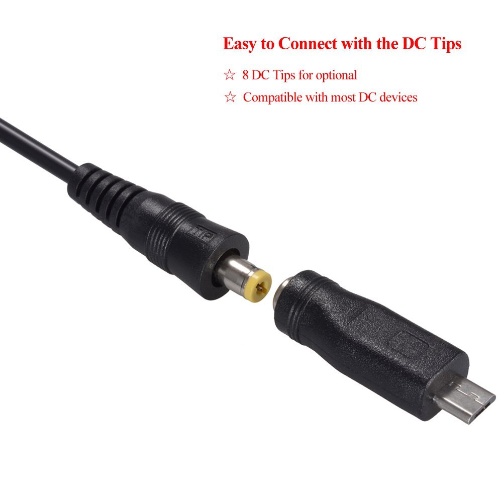 PA-U30W: 30W Universal AC/DC Adapter Switching Power Supply with 8 Selectable Adapter Tips & Micro USB Plug, for 3V to 12V Household Electronics and LED Strip