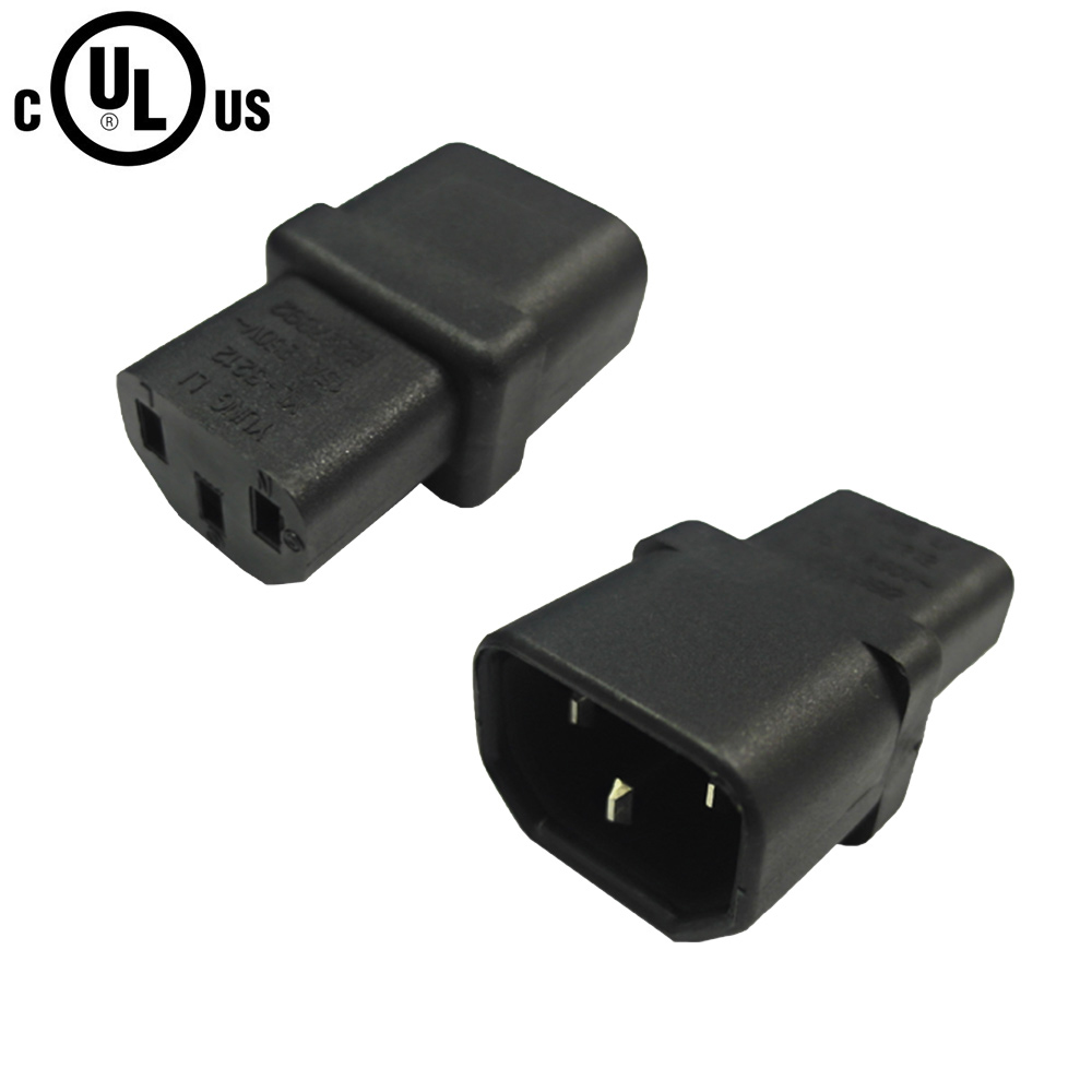 HFC14C13A: C14 Male Plug to C13 Female Receptacle Power Cord Converter Adapter
