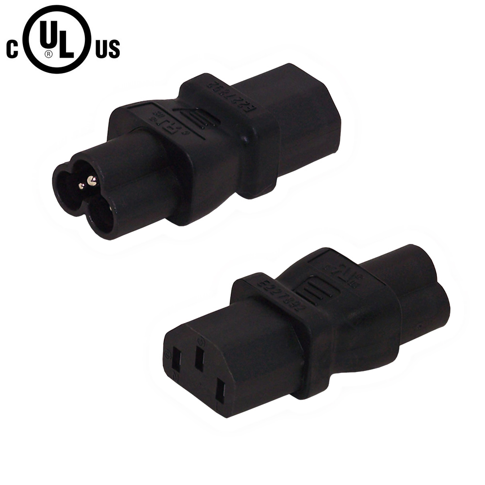 HFC6C13A: C6 Male Plug to C13 Female Receptacle Power Cord Converter Adapter
