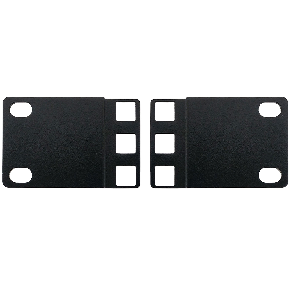 RM-650-1U: 1U 23 inches to 19 inches Reducer Panel Adapter, Square Hole - Black (Pair)