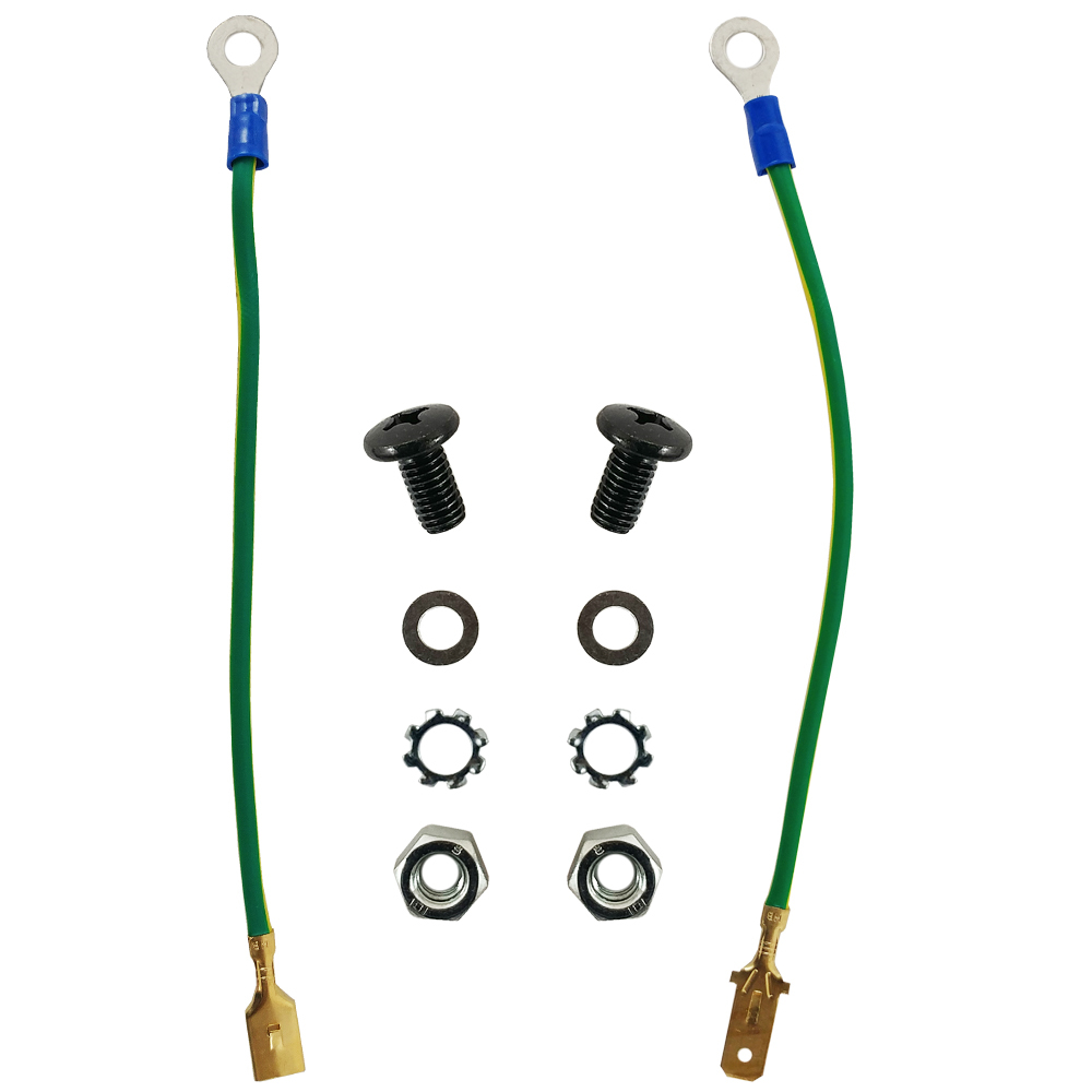 RM-GK02: 12 inch M6 Disconnecting Grounding Cable and Hardware Kit, 14AWG - Green/Yellow