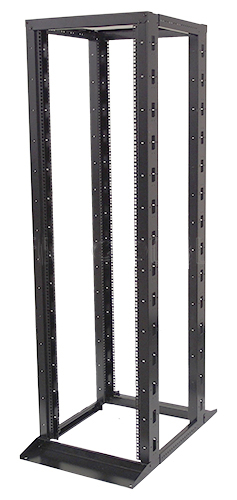 RR19-4: Four Post Relay Rack - 19 inch 42U, Square hole, Depth 23-36 inch