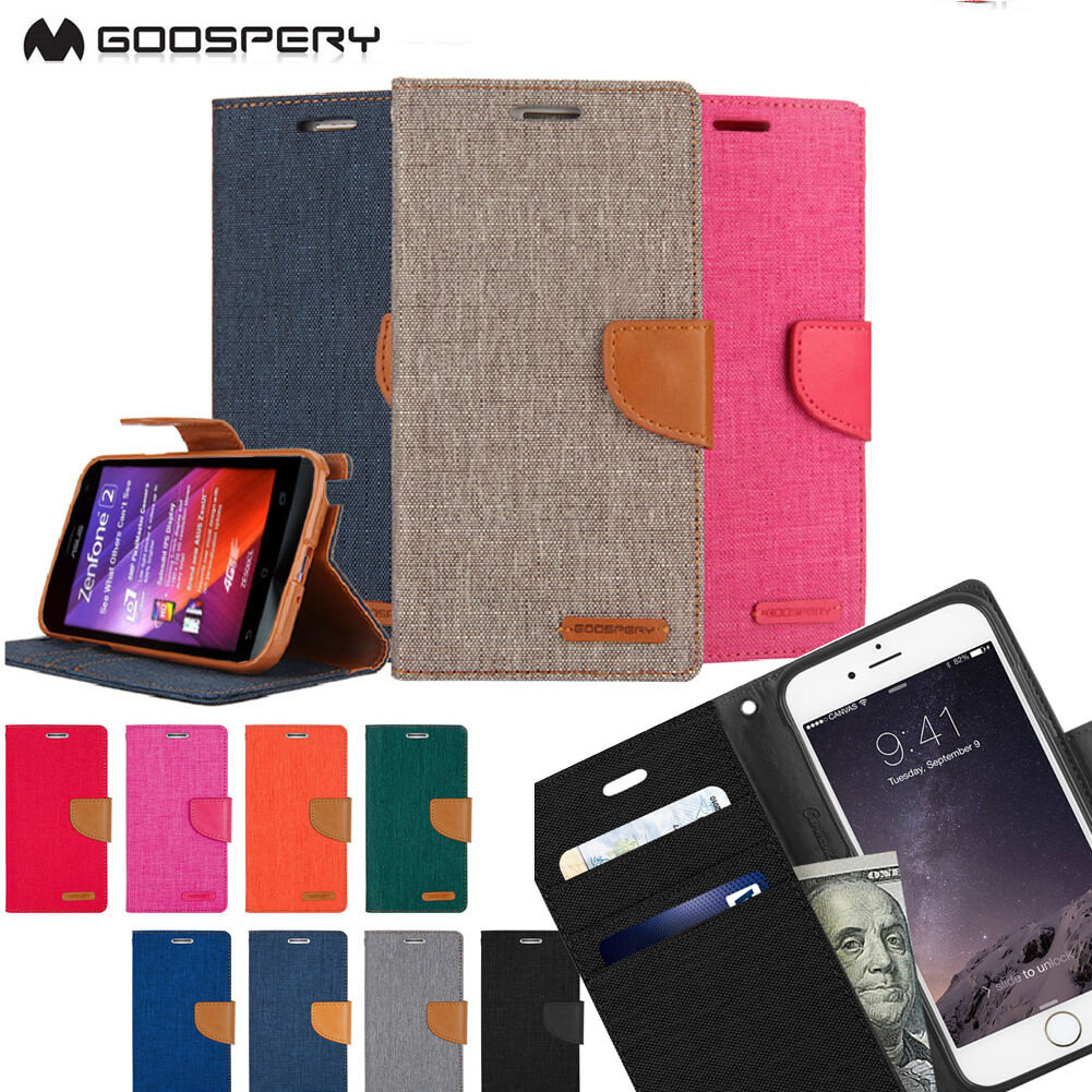 SAMP-GPCD-C: Goospery Canvas Diary Slim Card Case For Samsung Smart Phone