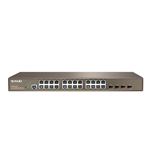 TENDA TEG3224P: 24port 10/100/1000mbps With 4 Shared Sfp Poe Managed Switch