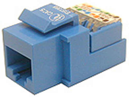 WPIN-45TL-BL: Cat5e RJ45 tool-less jack keystone Blue