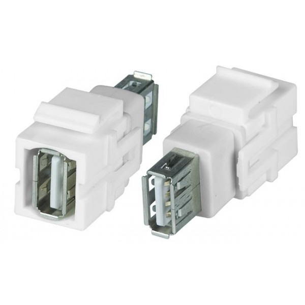 WPIN-UUFF-W: USB A/A keystone wall plate insert - white