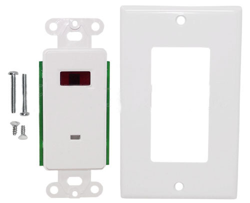 WPK-IR1: IR Dual Band Decora Wall Plate Receiver (12V DC 30mA) - White
