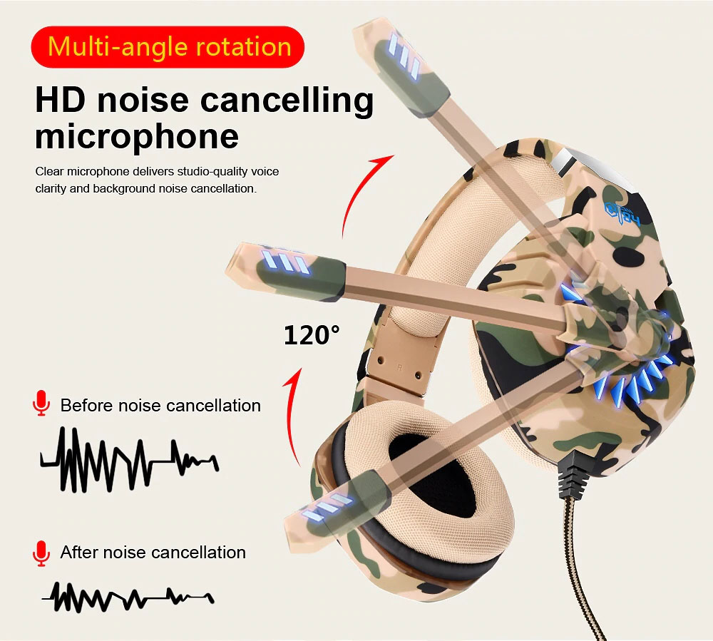 Ovleng GT84: 3.5mm Wired Esports Gaming Headset With Mic LED Stereo 7.1 Virtual Surrounded HIFI Headphone For PS4 PC Laptop