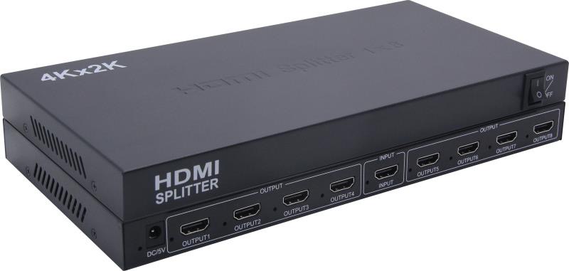 8 ports HDMI 1.4 Splitter with Full 3D and 4Kx2K(340MHz)