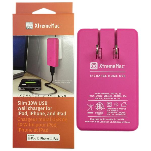 ipu-ihu-11-31: Xtrememac Slim 10W 2A USB Wall Charger (Pink)