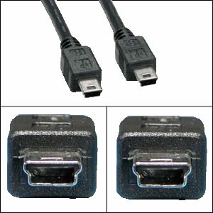 MIUSBMIUSB-3: 3 foot USB 2.0 Mini-B 5-pin to Mini-B 5-pin cabl