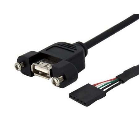 USB-P-A5: IDC 5-pin Header Female to USB 'A' Panel Mount Female Cable